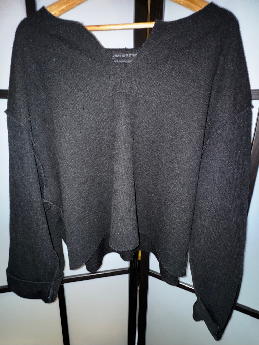 Urban Outfitters Black Oversized Crew-Neck Sweater